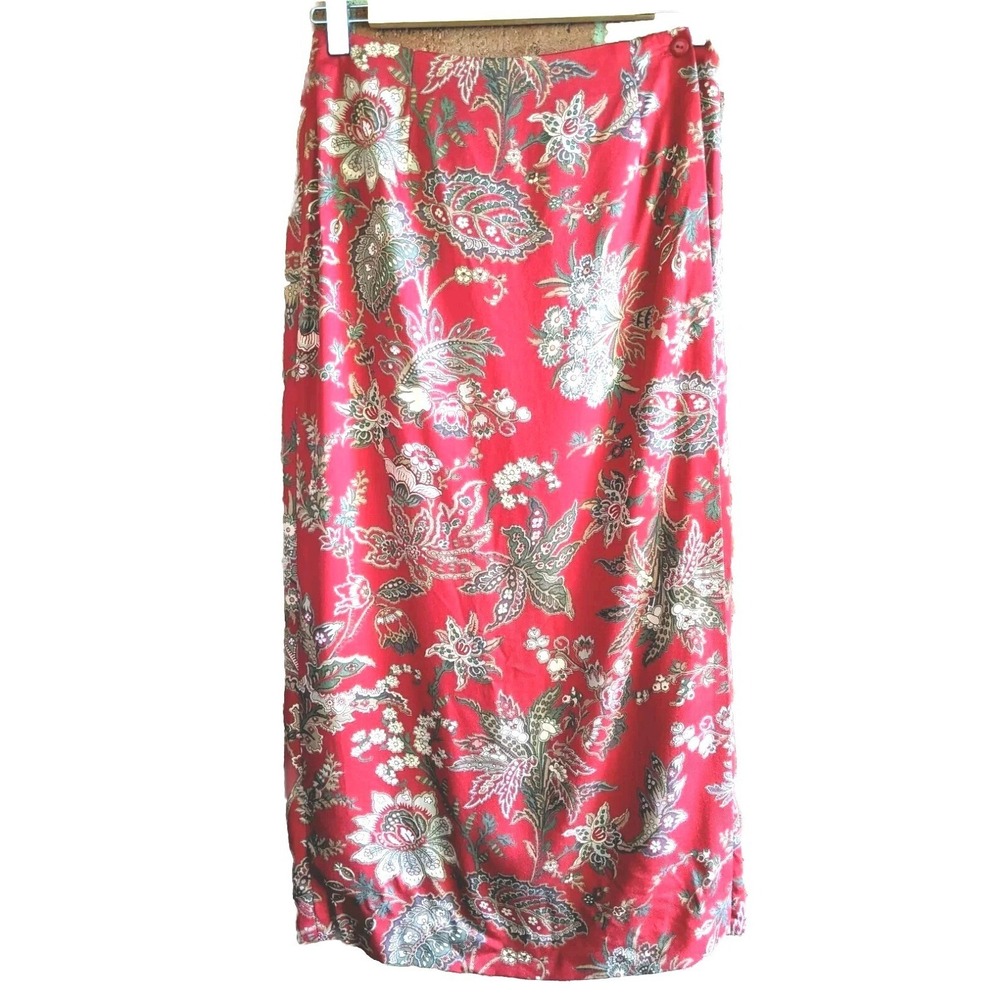 Talbots Vintage 90s Wrap Skirt 6P Maxi Cottagecore Preppy Romantic Tropical USA